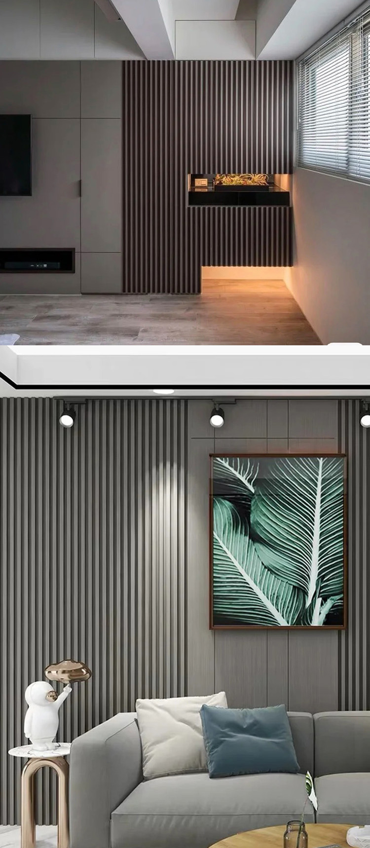 实木格栅装饰板电视背景墙小长城板客厅生态木吊顶隔断原木护墙板