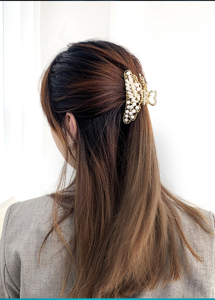 后脑勺发夹女抓夹大号发量多鲨鱼夹盘发发饰七夕情人节礼物送女友生日