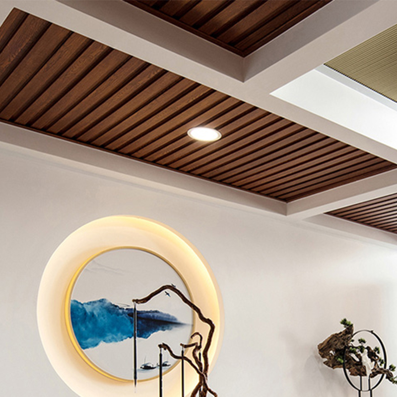 木格栅装饰板195高槽长城板吊顶格栅背景墙墙裙绿可木凹凸装饰板 灰