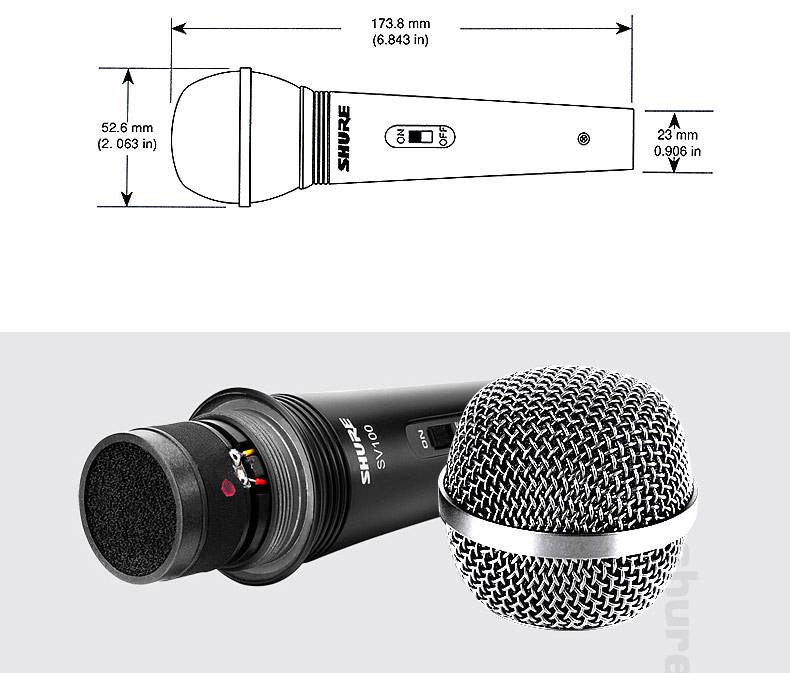 曼笃shure话筒有线 sv200c家用话筒唱歌ktv麦克风直播舒尔有线 sv200c