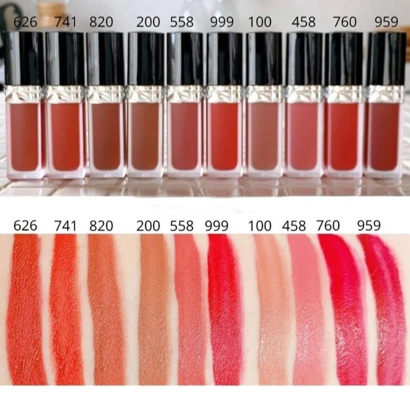 迪奥dior2021烈焰蓝金唇膏口红唇釉6ml哑光黑盖唇釉626