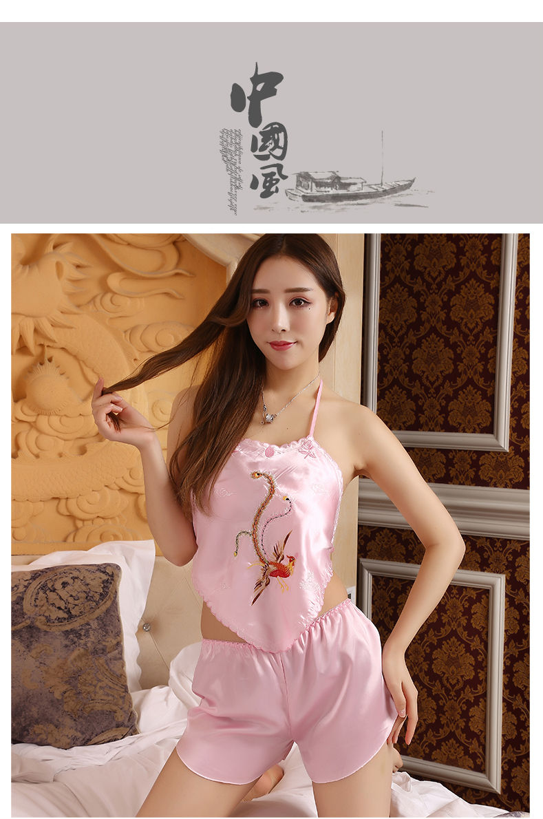 妍蜜俏 肚兜 女士抖音成人套宫廷刺绣古装睡衣女夏古典刺绣吊带成人