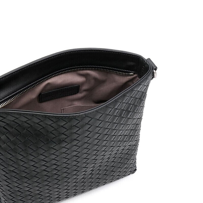 bottega veneta/宝缇嘉 bv男包 黑色小号牛皮编织邮差包577534 v