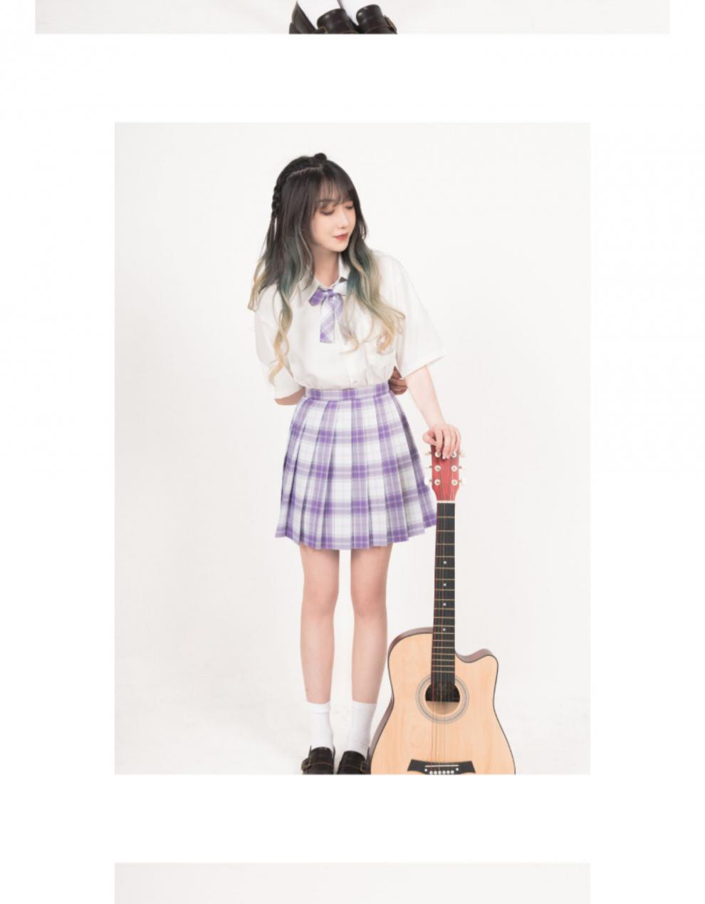 塔利尔德白鹿jk制服紫疏白鹿疏疏jk制服裙格裙原创日系百褶裙学生裙子