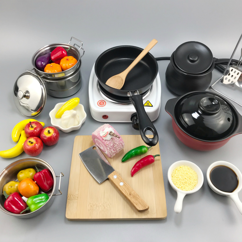 小小世界迷你厨房迷你厨房做饭真煮套装日本食玩烹饪小厨具小小过家家