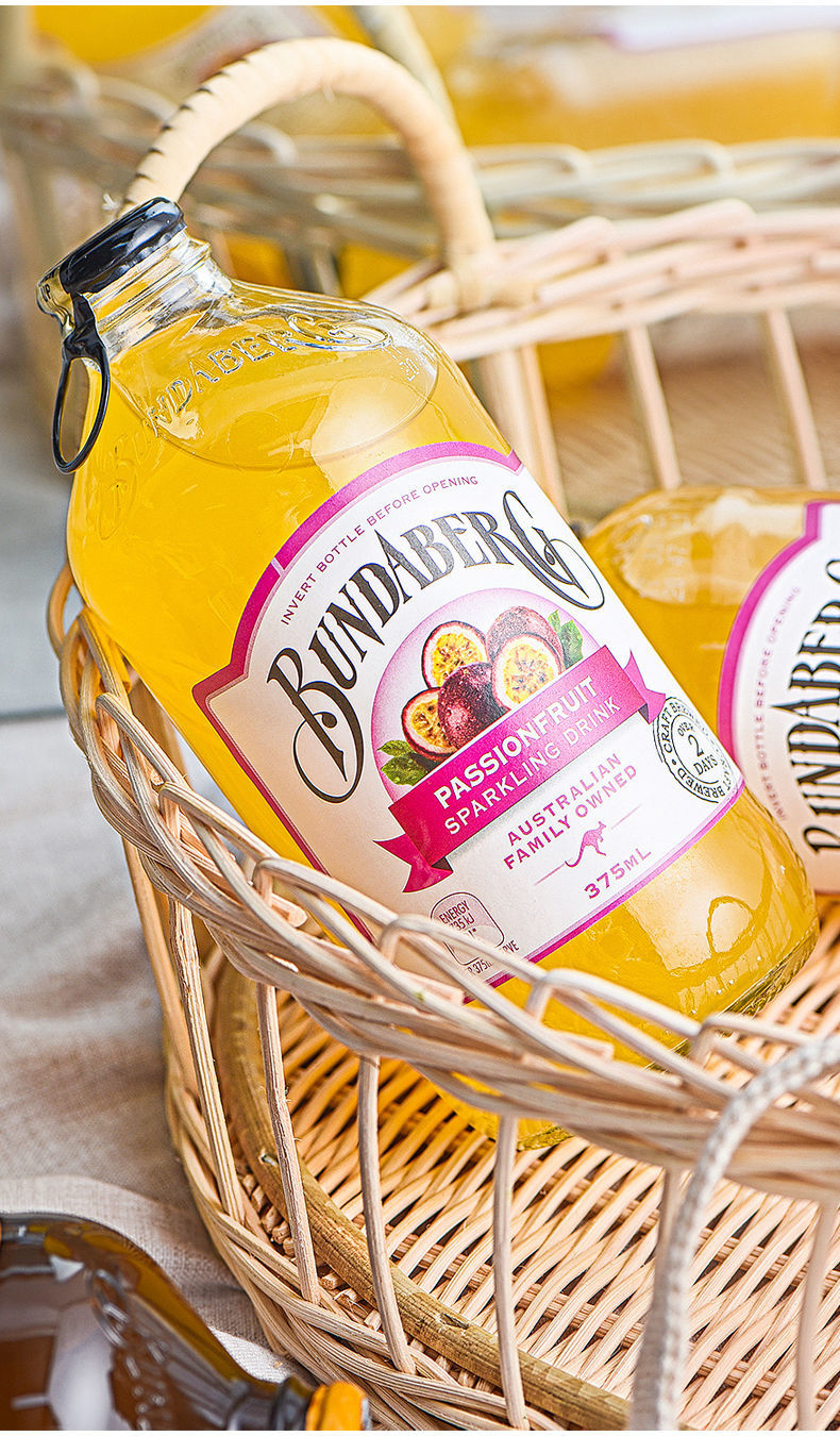 澳洲进口bundaberg宾得宝汽水百香果姜汁果汁气泡水果味