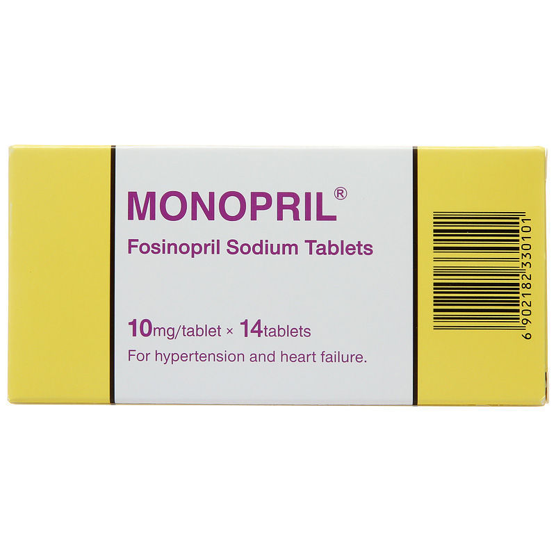 蒙诺 福辛普利钠片 10mg*14片/盒 适用于治疗高血压和心力衰竭.