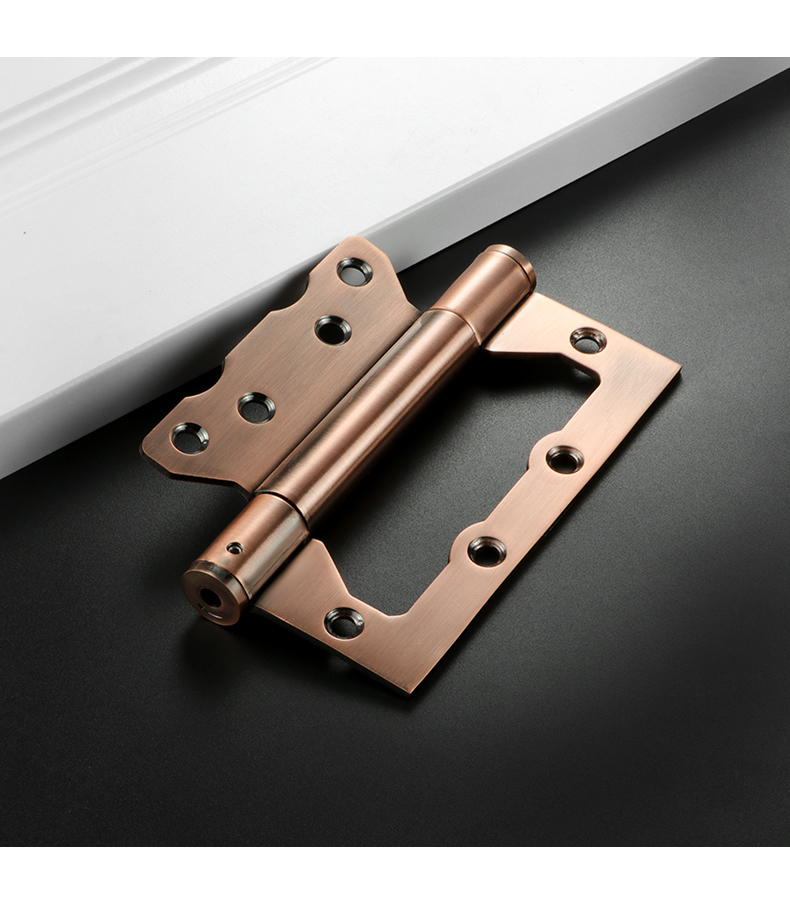 隐形门子母合页弹簧液压缓冲自动关门铰链阻尼自闭木门荷叶弹簧门 4寸