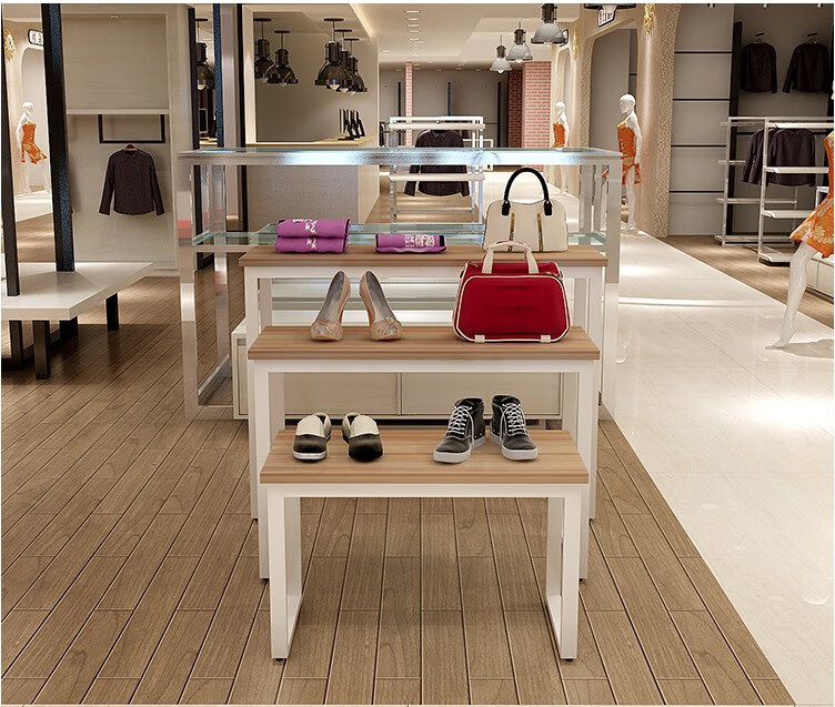万服中岛台货架服装店高低台商场展示台展示架包包鞋架流水台橱窗中岛