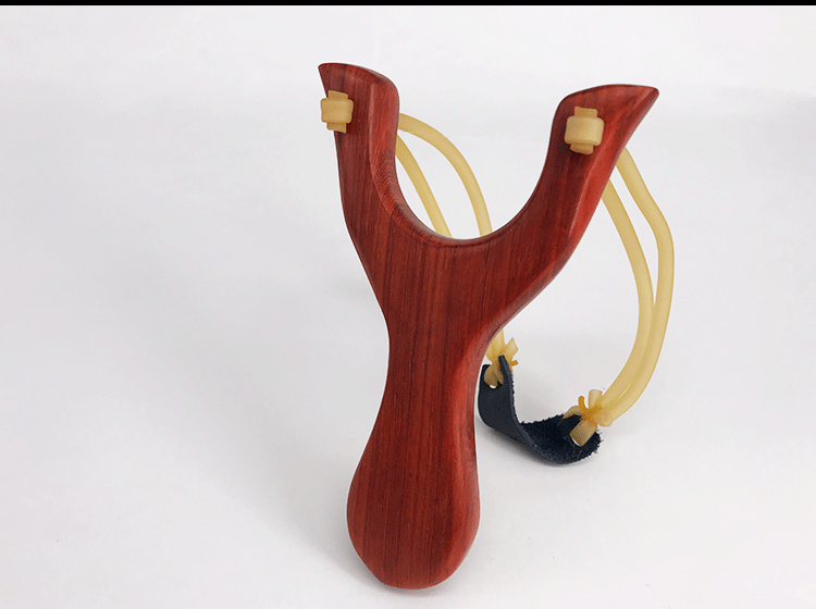 弹弓户外传统弹叉高精度木头儿童木质圆皮子木制架实木大强力红木红色