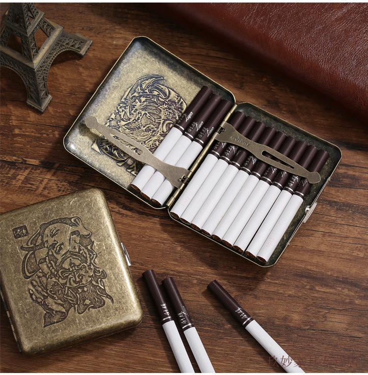 青古铜色复古香对开烟盒礼盒装男士精品烟具礼物 龙d【图片 价格 品牌