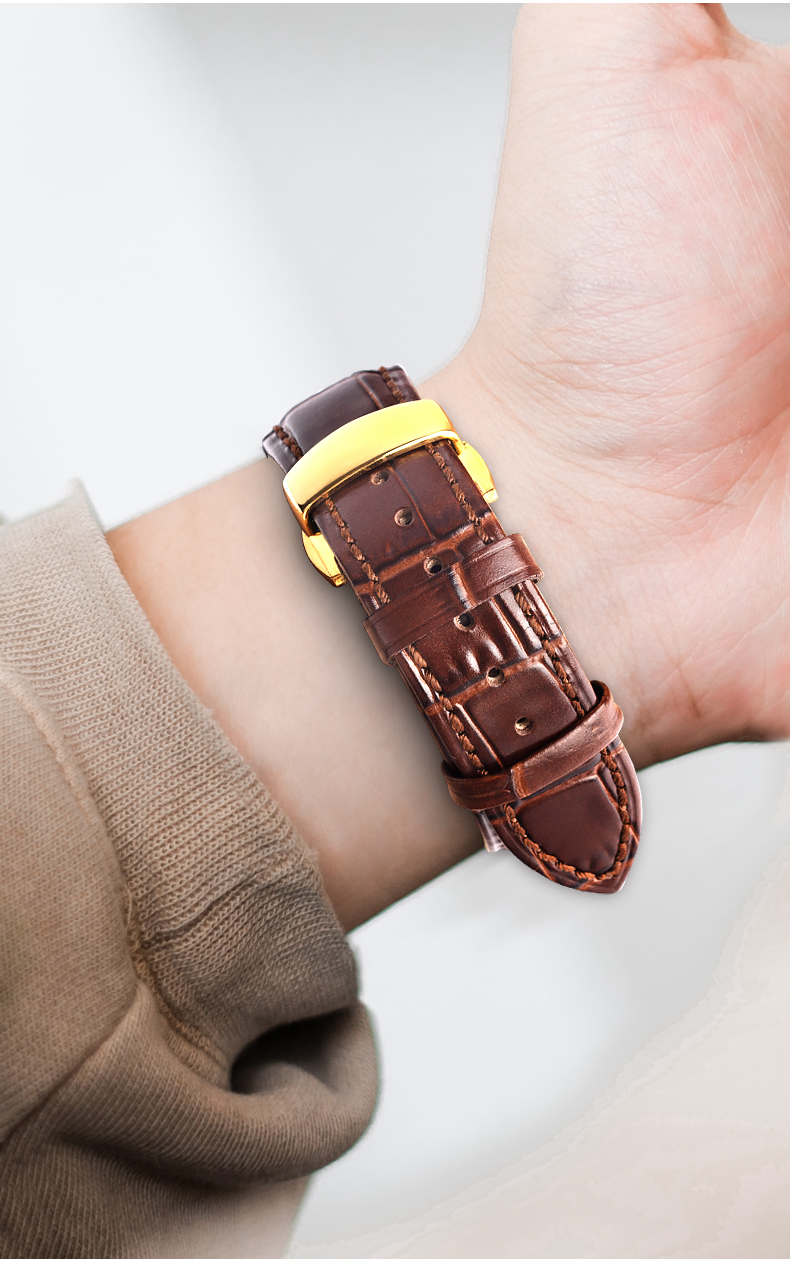 精选真皮表带活动圈活动环皮圈皮带扣小牛皮表带环表圈手表配件表带扣