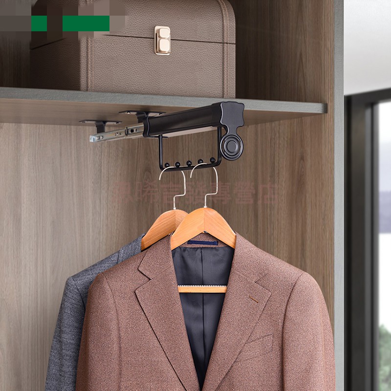 挂衣杆衣柜衣柜挂衣杆伸缩竖纵向收纳架器挂钩架顶装衣通横杆五金配件