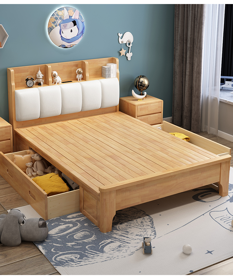 5箱式软靠高箱抽屉收纳单人床慕思品质 床 环保棕垫 1350mm*1900mm