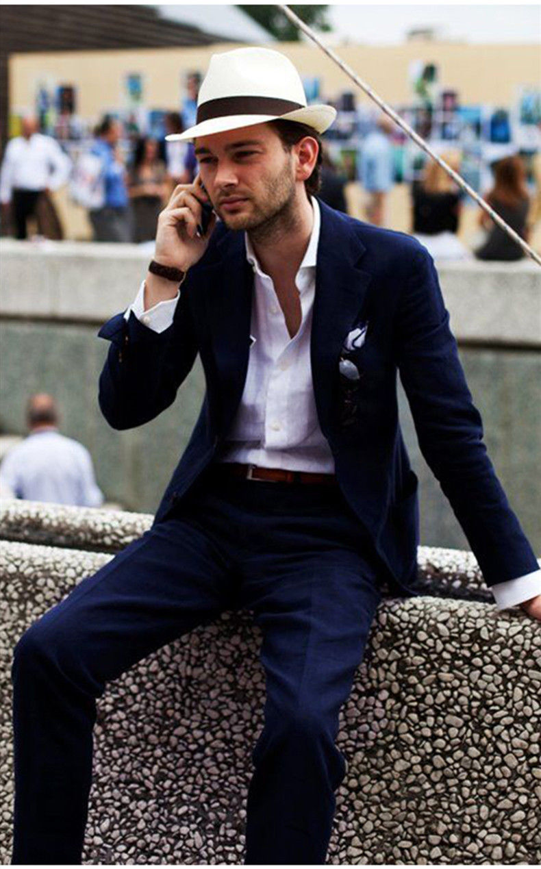 男士小沿礼帽帽子男英伦小沿爵士帽礼帽男绅士帽手工编织草帽男夏天