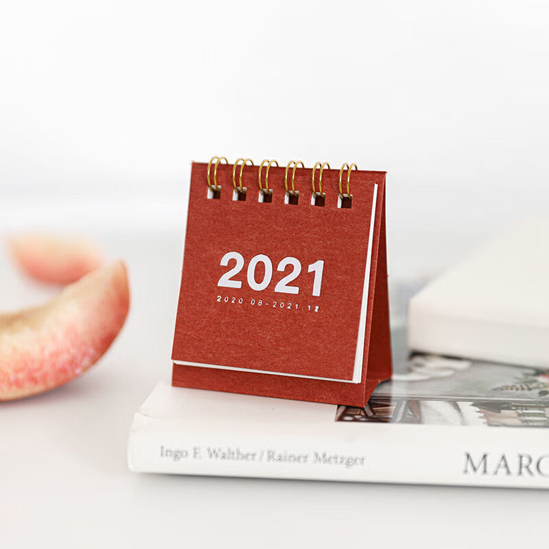 75667-【精选】2021-2021年创意迷你小台历日历万年历便携记事简约桌面摆件旭泽 2021年迷你小台历-牛皮纸色-详情图