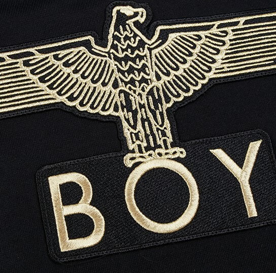 【买手代购】boy london 刺绣logo烫金老鹰翅膀卫衣 男女同款 黑色