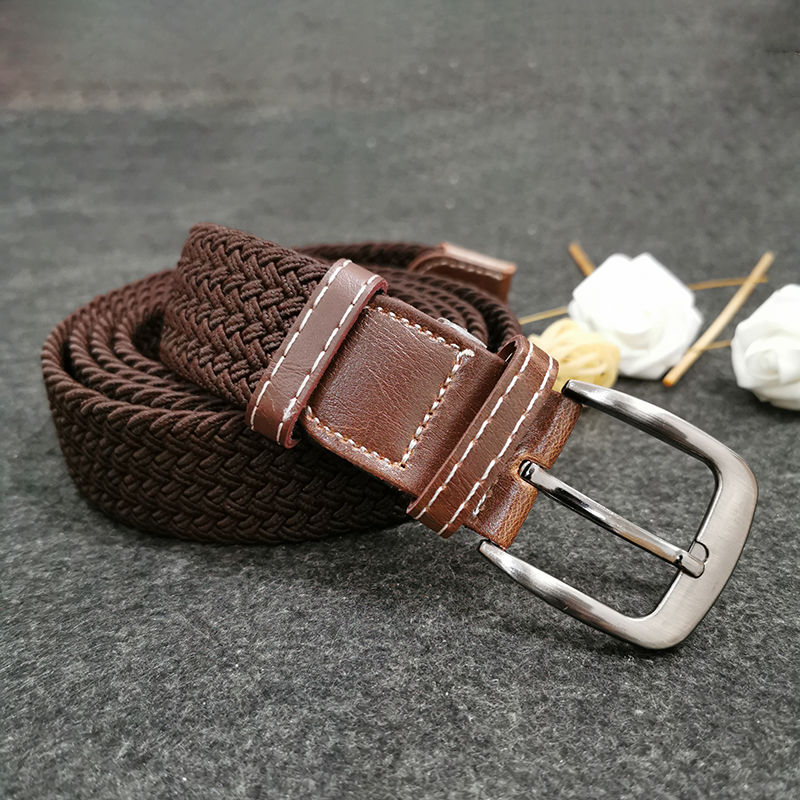 斐珺服饰配件新品编织外腰带男士大码胖男皮带加长款针扣胖力编织腰带