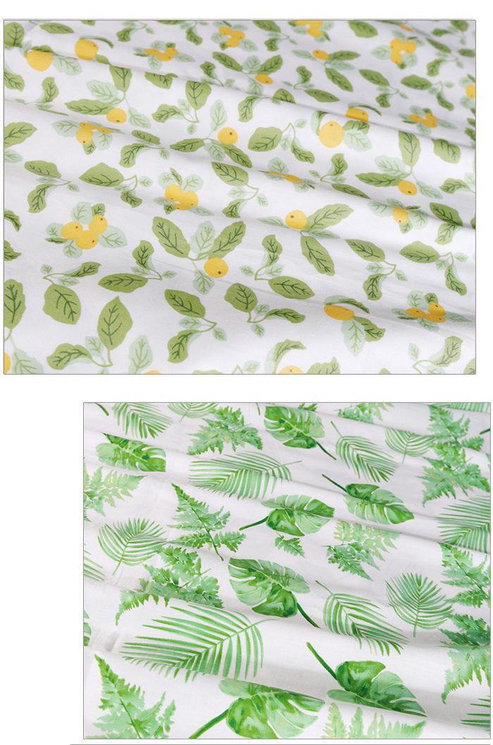 小花布料全棉全棉布绿色小清新田园布料小碎花斜纹花布格子diy宝宝