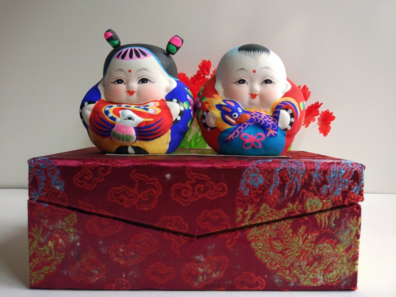 无锡惠山泥人 无锡特产惠山泥人阿福龙凤呈祥艺精品送结婚老外同学