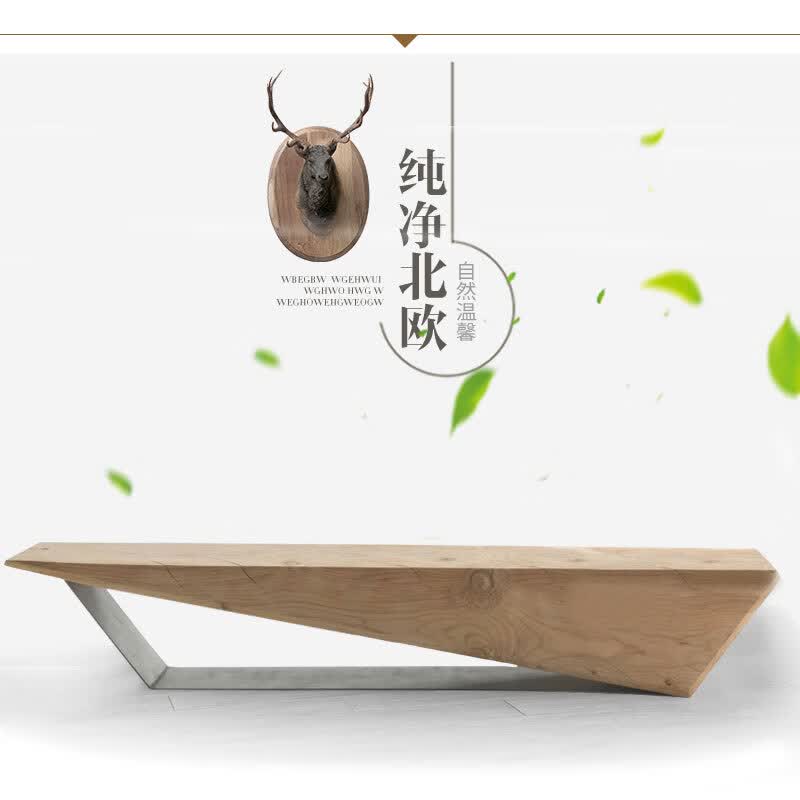 个性创意实木家用长条凳设计师艺术服装店原木展示凳民宿换鞋凳子b款