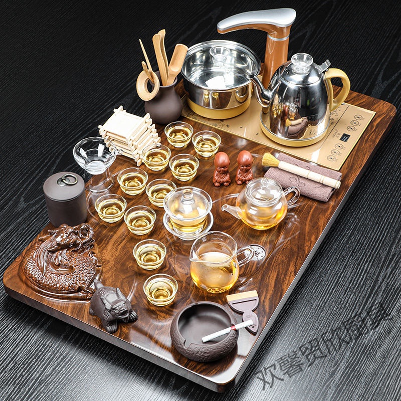 高档茶具 景德镇鑫浮龙茶具套装家用全自动电器功夫茶道茶盘整套茶台
