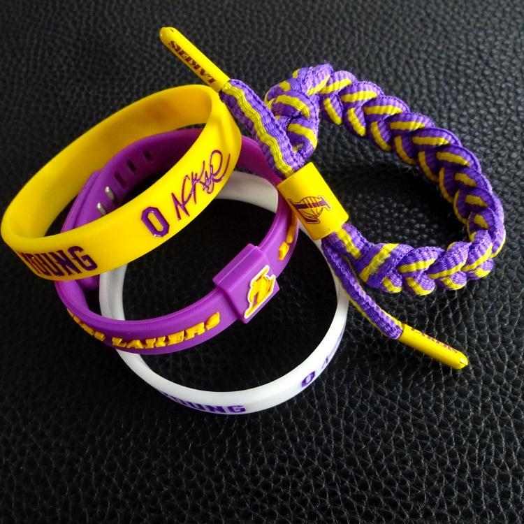 幻源篮球手环尼克杨手环nba湖人队尼克杨0号夜光硅胶签名手环手链手圈