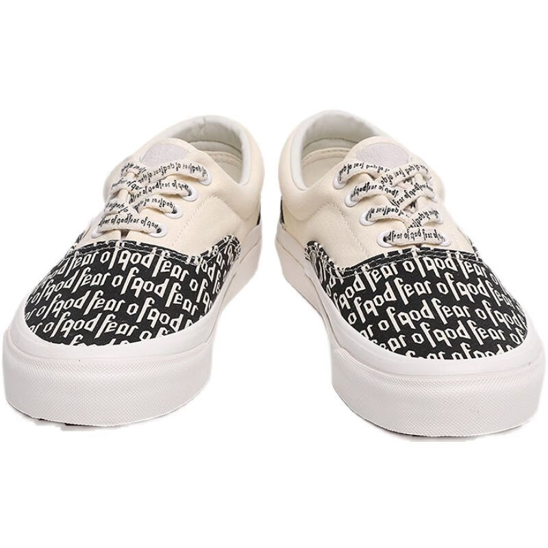 涂鸦鞋路联名fear of god手绘字母满印fog板鞋男女鞋低帮帆布鞋 字母