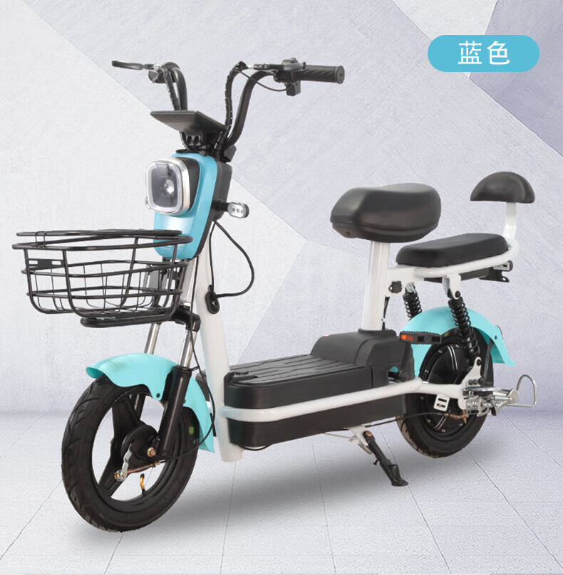 小米1号大型电动车男女士电瓶车小型两轮电动自行车必在 快乐蓝豪华版