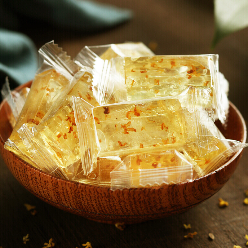 广西桂林特产水晶桂花糕桂花糖透明软糖块桂恒昌地方特色零食小吃500