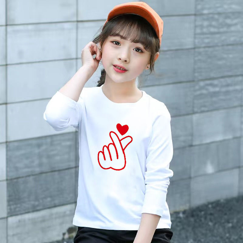 女童长袖t恤新款小女孩洋气春秋打底衫儿童中大童白色上衣潮棒球白100