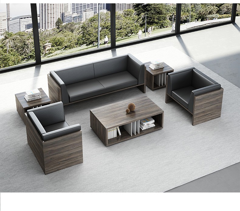 匠心攻略轻奢品牌轻奢品牌现代简约办公沙发商务接待会客洽谈店铺牛皮