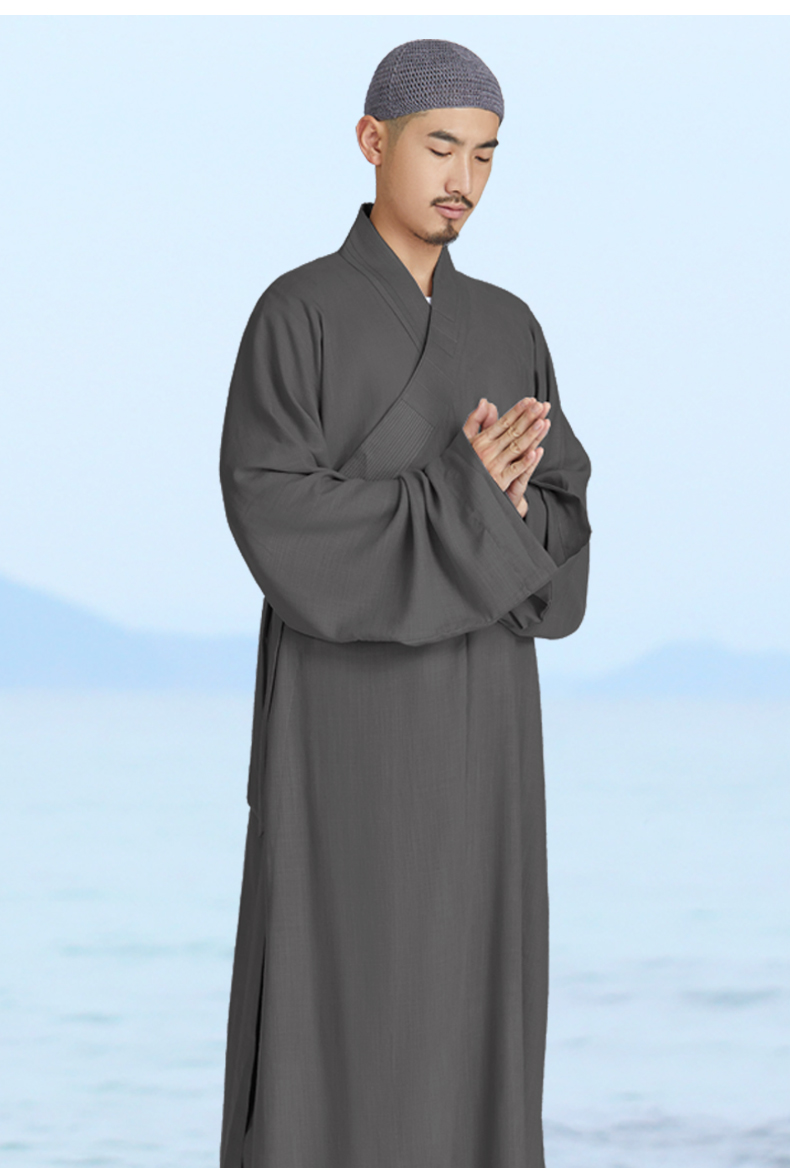 僧服大褂弘通长褂套装和尚服男女秋季棉麻亚麻出家人新款四季僧衣