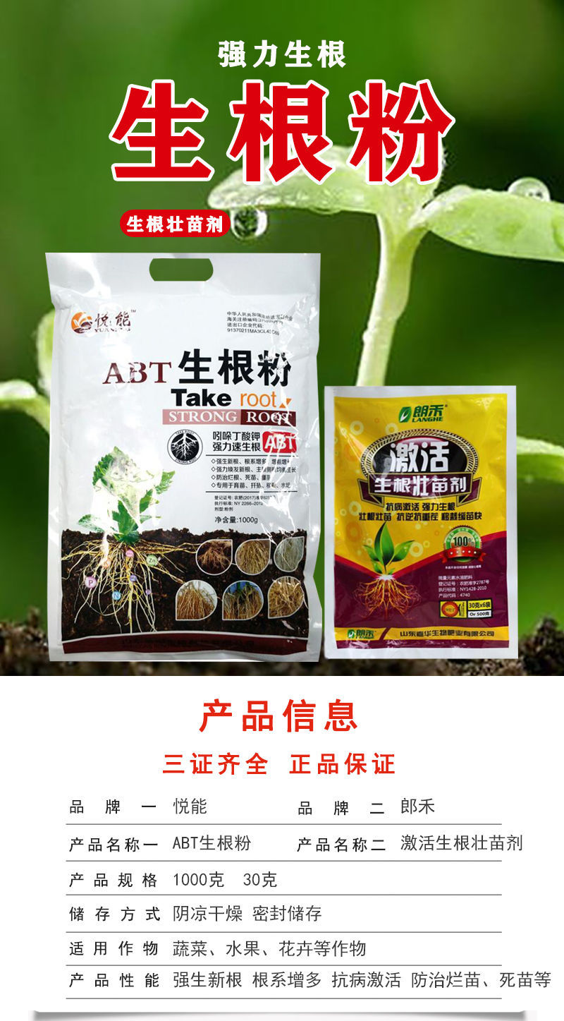 发根通用花卉大树果树移栽扦插富贵竹蔬菜绿萝生根壮苗锐衡30克生根粉