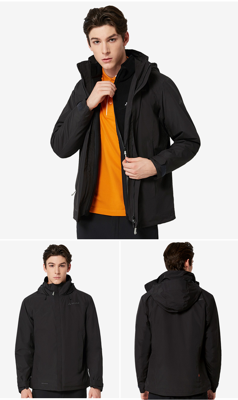 【防风保暖】巍德vaude沃德户外运动冲锋衣男款防水三合一抓绒衣内胆