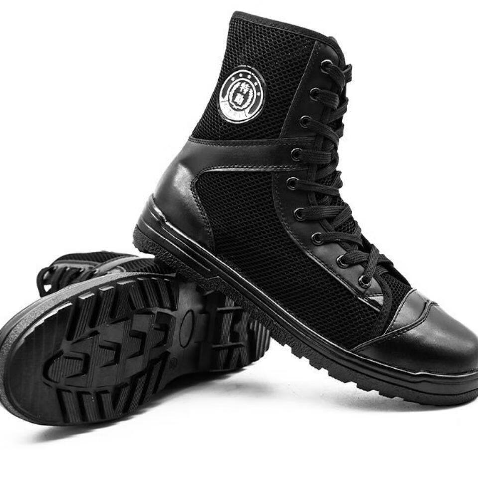 嫾碧保安鞋鞋户外高帮靴男靴作训鞋黑色春夏作战靴高帮鞋战训靴子夏季