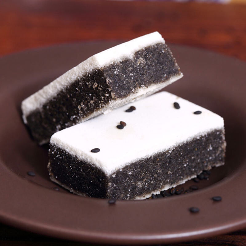 黑芝麻糕白芝麻糕250g2500g休闲零食切糕早点茶点黑芝麻250g
