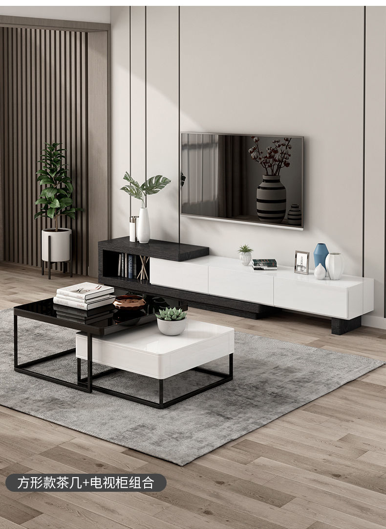 虎雀huque电视柜现代简约家用电视机柜子客厅网红茶几电视柜组合套装