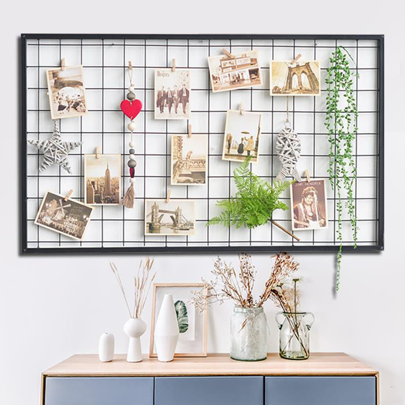 ins网片网格照片墙装饰网红方格架民宿少女心相片房间宿舍铁网架100