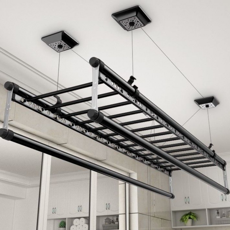 买一十二升降晾衣架三杆四杆室内阳台晾衣架晒衣架挂衣架香槟色12只被