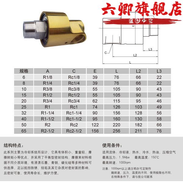 360度高压高速hshd铜旋转接头水油气万向塔吊喷淋除尘旋转接头yltdn32