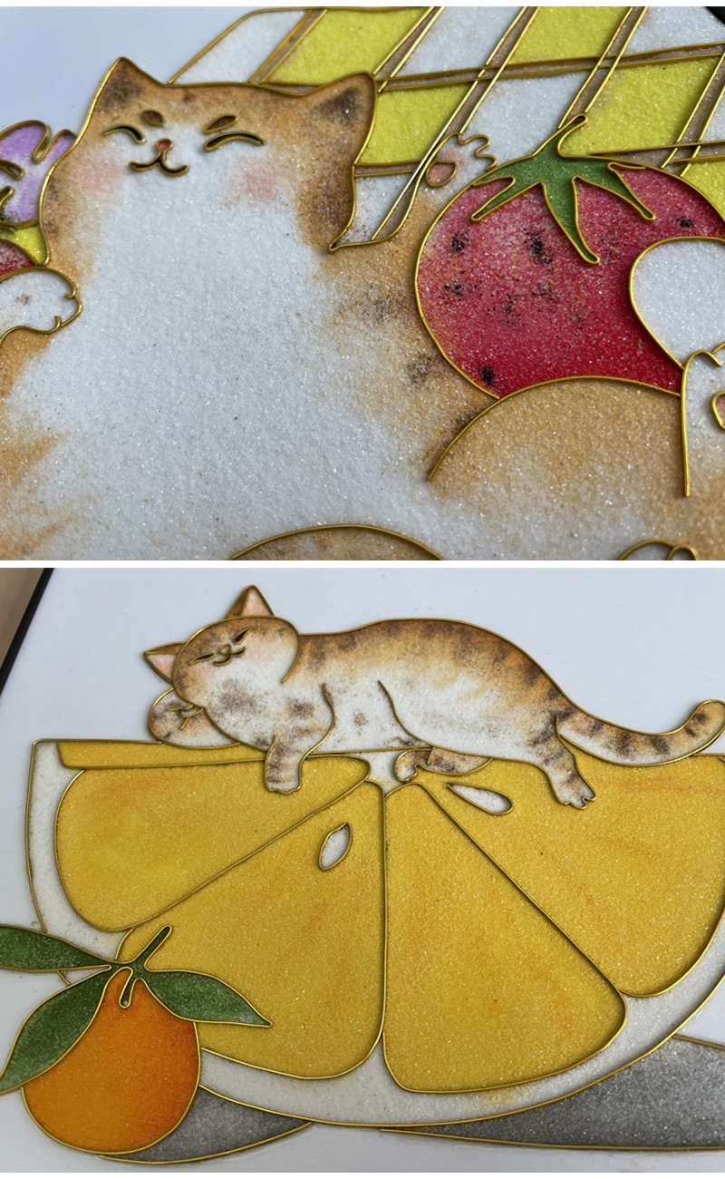 掐丝珐琅手工画diy 小清新掐丝珐琅画diy猫咪景泰蓝入门级亲子手工