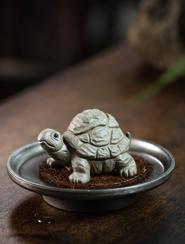 官网旗舰宜兴紫砂茶宠龟石敢当乌龟摆件雕塑茶具茶玩可养