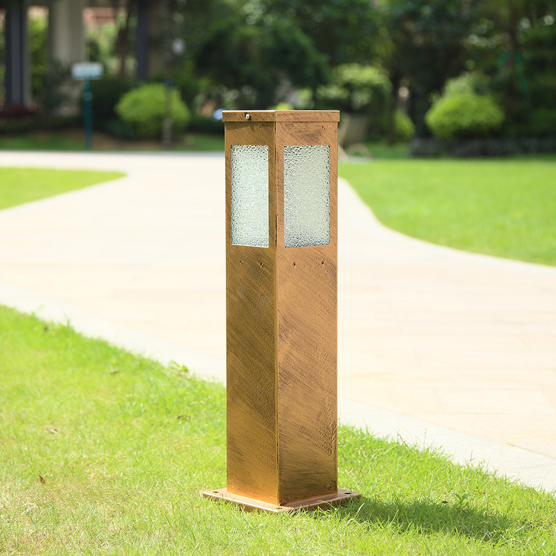 户外太阳能草坪灯草地灯方形花园灯led庭院灯景观灯路灯矮柱灯铝 古铜