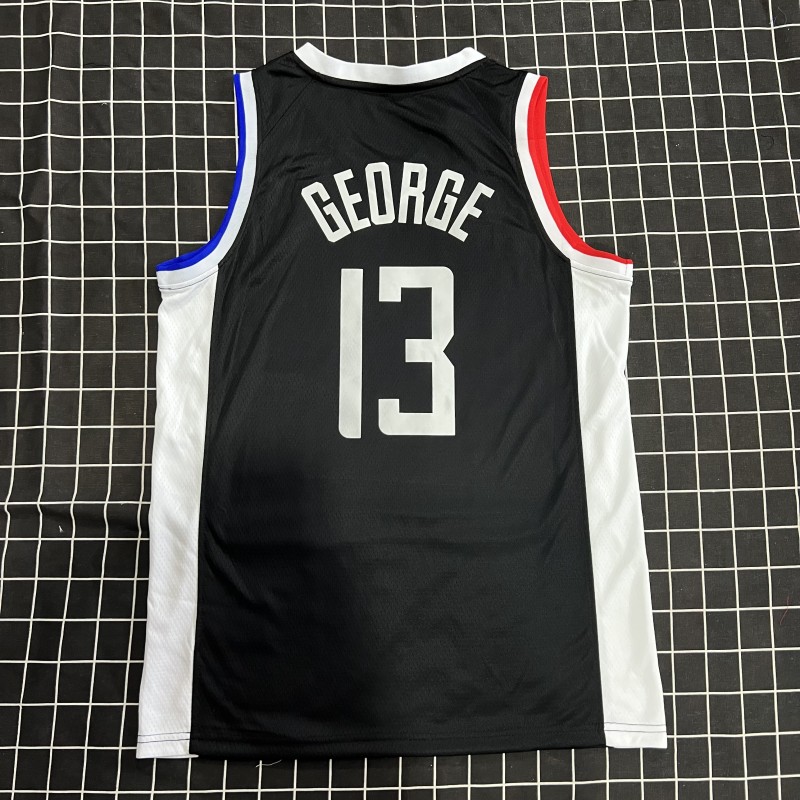 同款保罗乔治球衣快船 快船队13号保罗乔治球衣2伦纳德拉丁黑奖励版