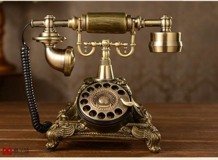 老式复古电话机摆件 老s式电话机手摇 民国转盘拨号古董座机摆件家用