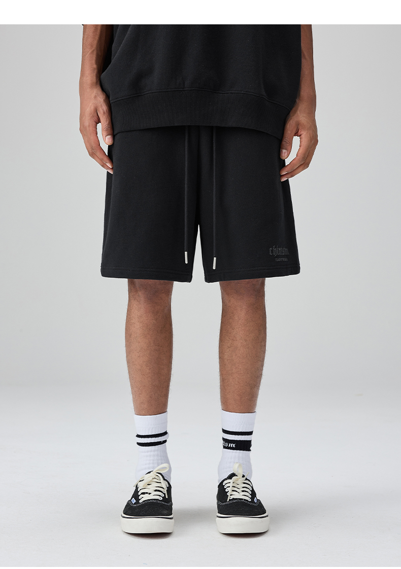 chinism2022ssch美式潮牌短裤男夏季水洗针织运动休闲五分裤子cd2225y