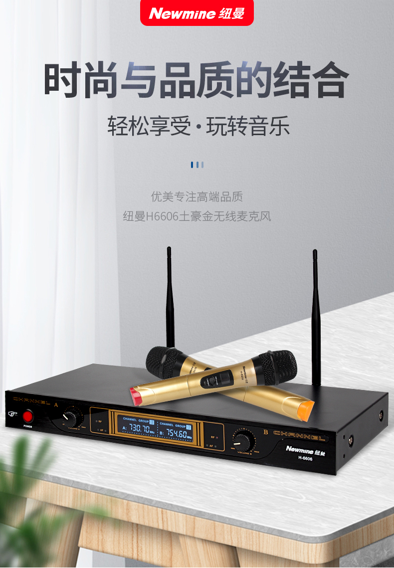 纽曼newmineh6606电脑麦克风话筒无线麦克风扩音器唱吧麦克风ktv会议