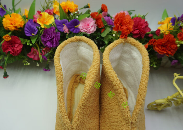 羊毛毡袜羊毛防寒毡袜子冬季雨鞋雨靴保暖棉毡袜劳保冷库毡袜 橘色毡