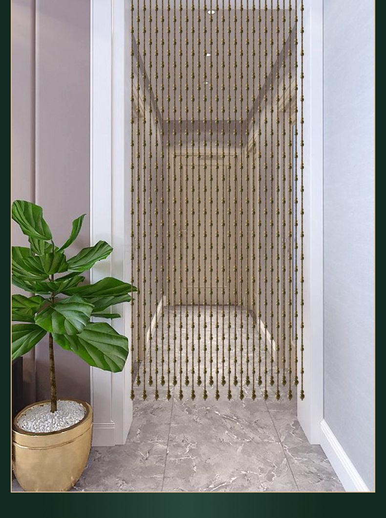 风水珠帘绿檀木珠帘中式葫芦门帘隔断客厅屏风免打孔隔断帘过道卧室